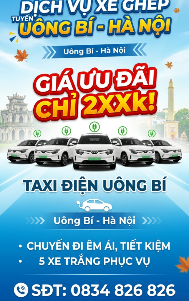 Đặt xe ghép Uông Bí đi Hà Nội